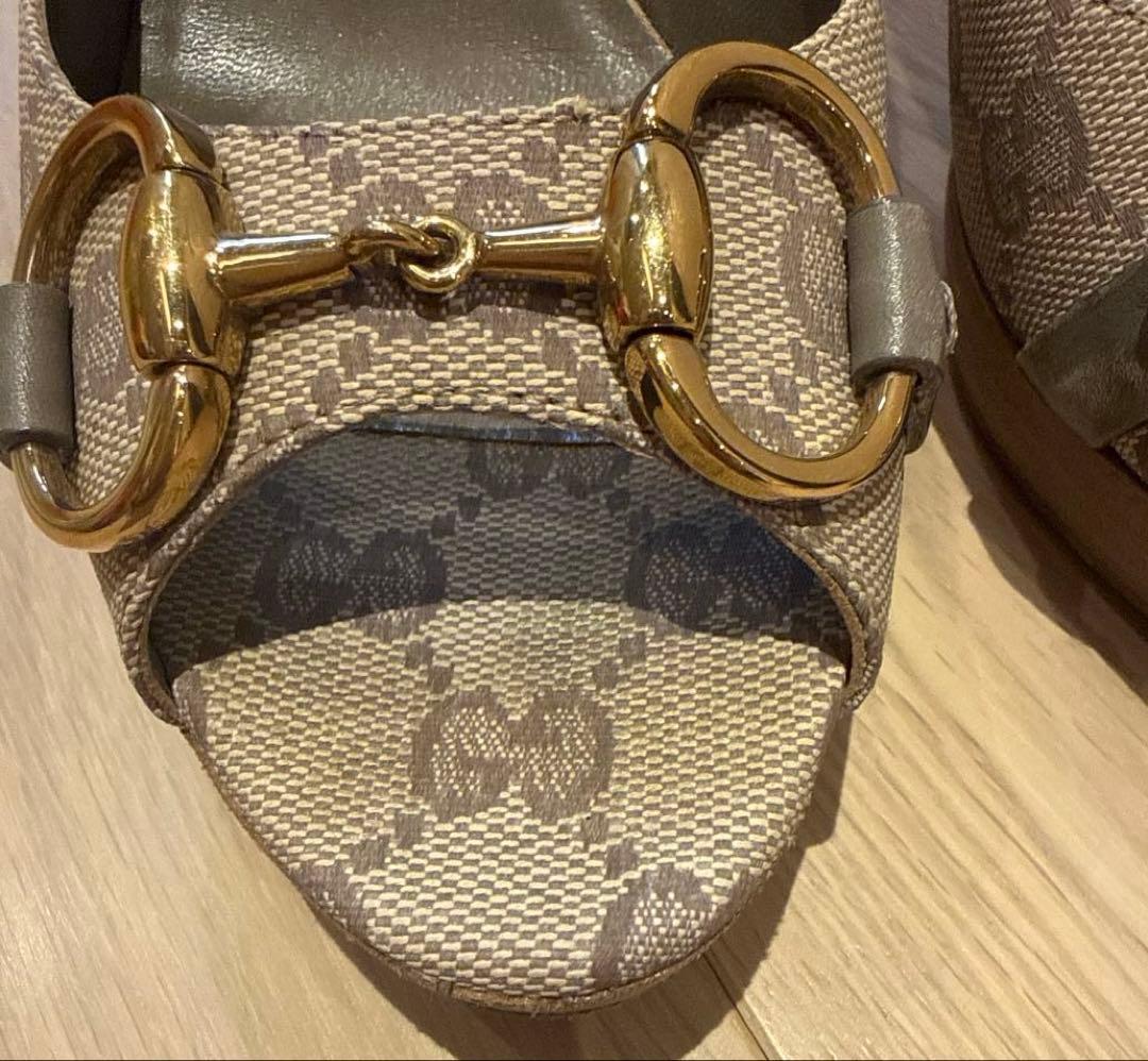 GUCCI レディース　オープントゥ　パンプス　ホースビット　37