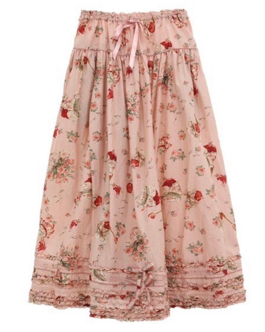 ピンクハウス　ローズジャム瓶　スカートとワッペン