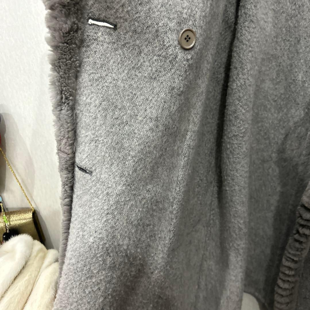 d*3様 フェンディーロングコート　ファー付きグレー　イタリア製