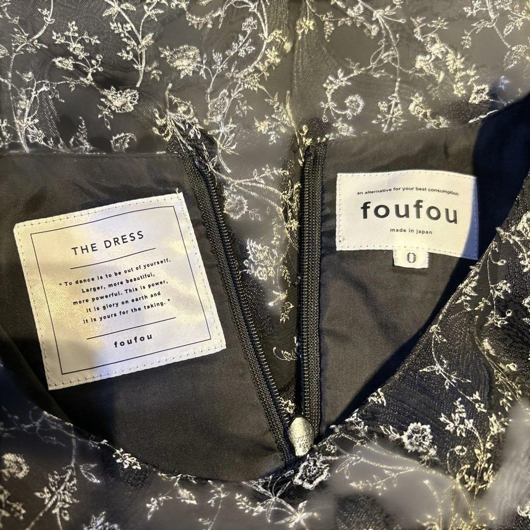 foufou シフォンジョーゼットジャガードドレス