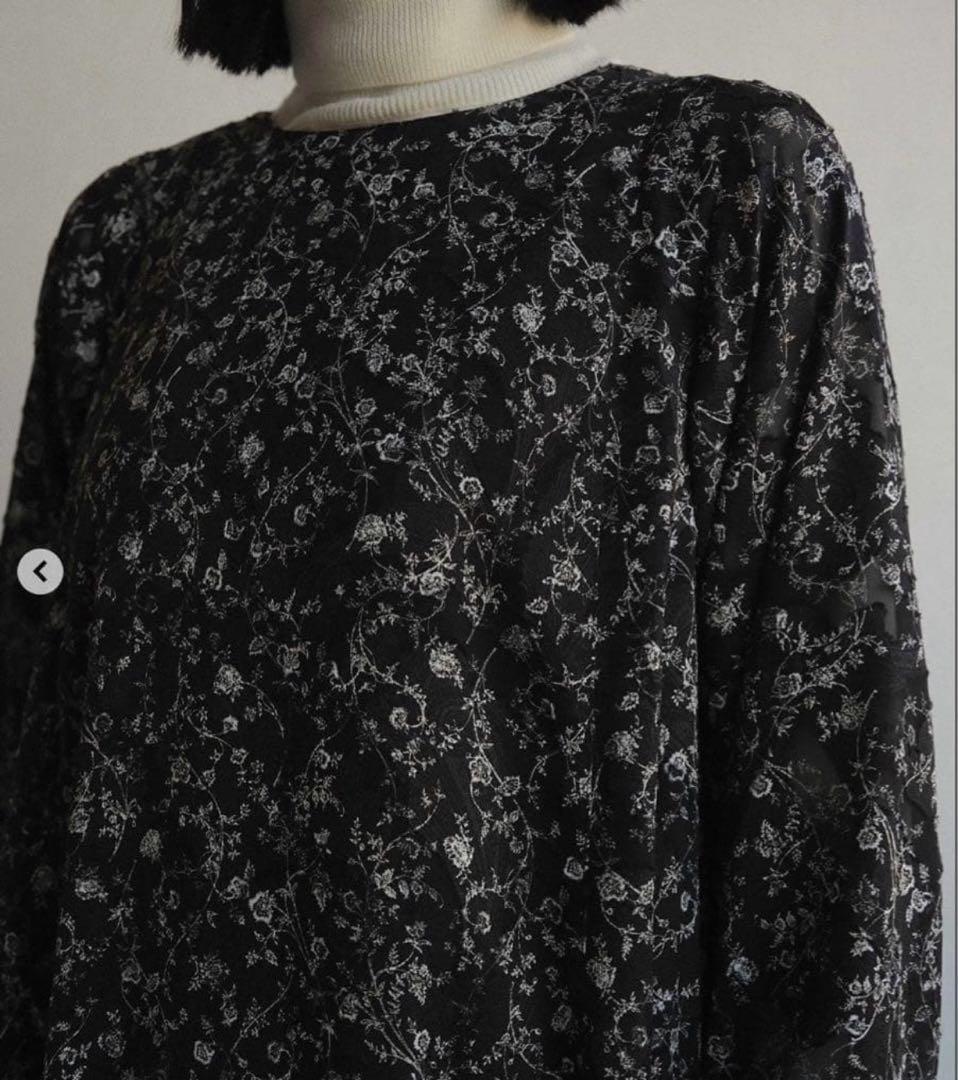 foufou シフォンジョーゼットジャガードドレス