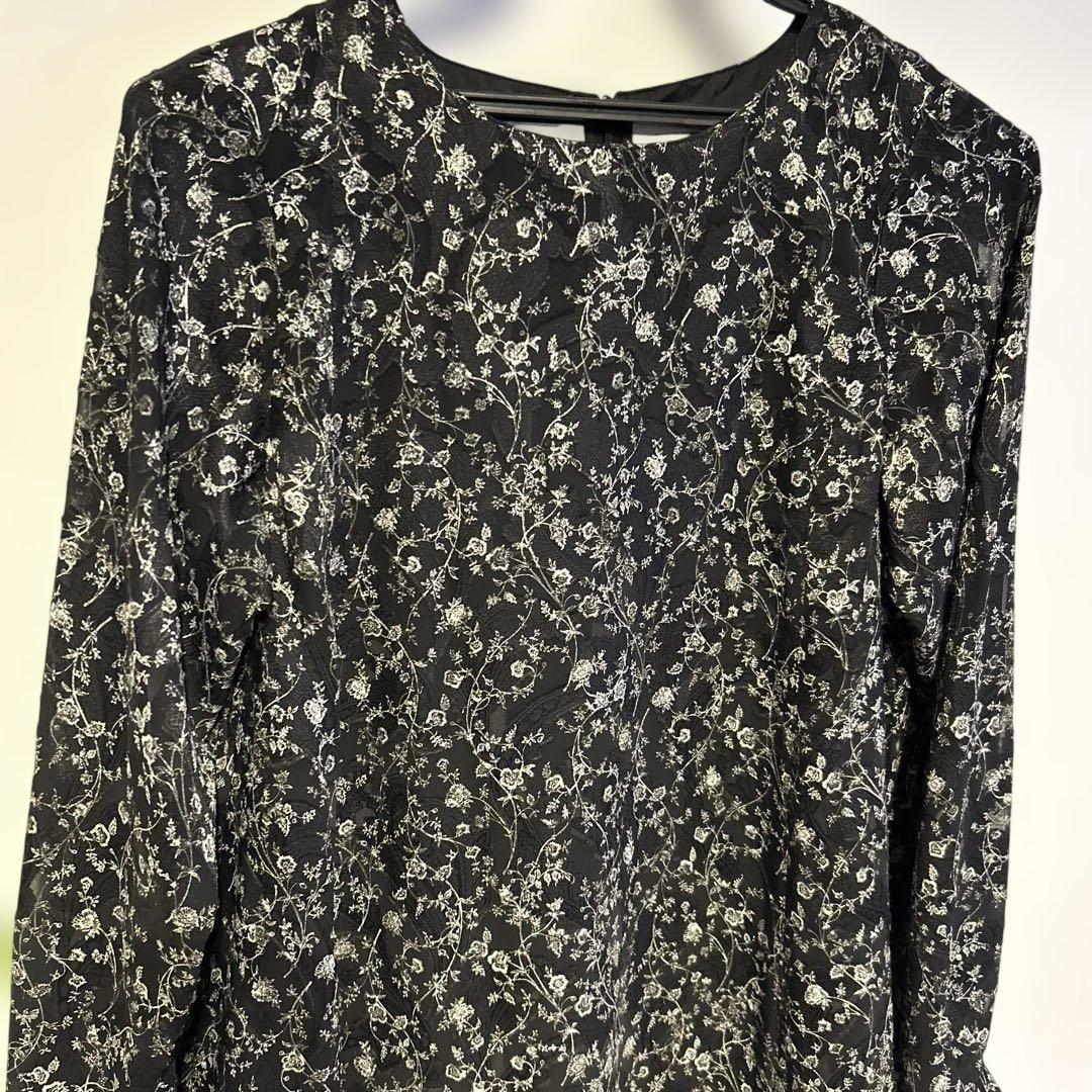 foufou シフォンジョーゼットジャガードドレス