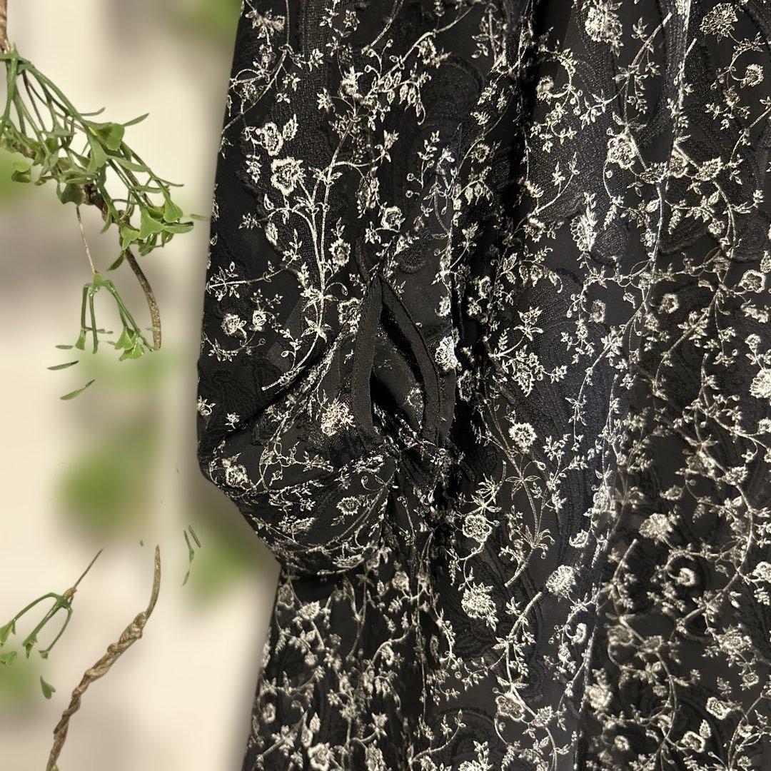 foufou シフォンジョーゼットジャガードドレス