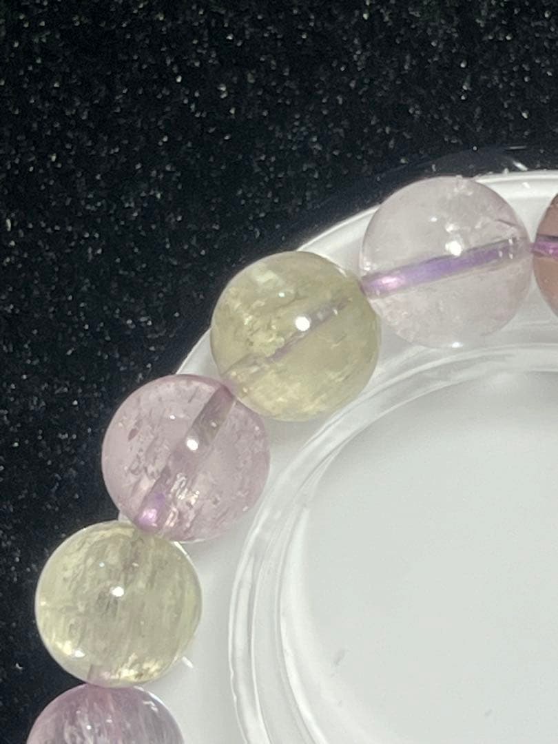 イ*タ様 3088 希少 大玉 超高品質 クンツァイト ブレスレット オールドス