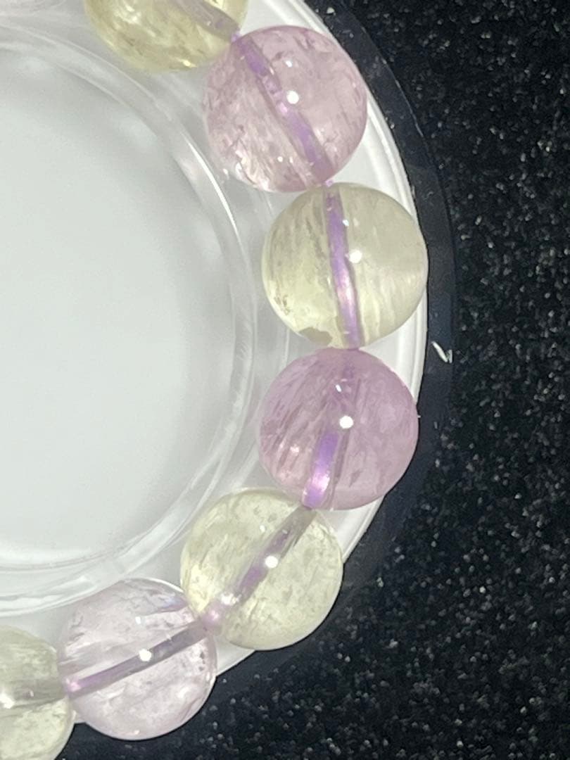 イ*タ様 3088 希少 大玉 超高品質 クンツァイト ブレスレット オールドス