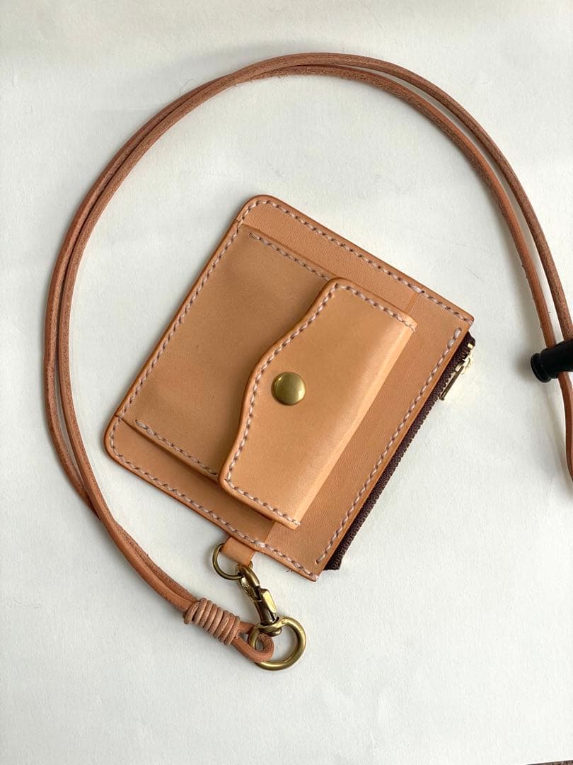 姫路レザー ネックウォレット ヌメ革 ユニセックス 本革　植物タンニン　ミニ財布