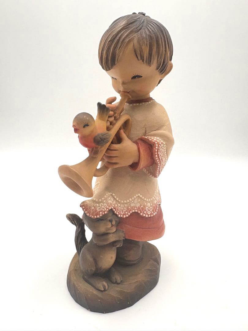 ANRIアンリ　トランペットを吹く　ホセ・フェランディス約25cm木彫り人形