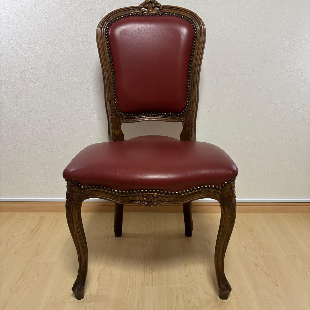 イスヤ商会　ダイニングチェア　イス　ロココ調　猫脚　レザー　レトロ　洋風　アダル