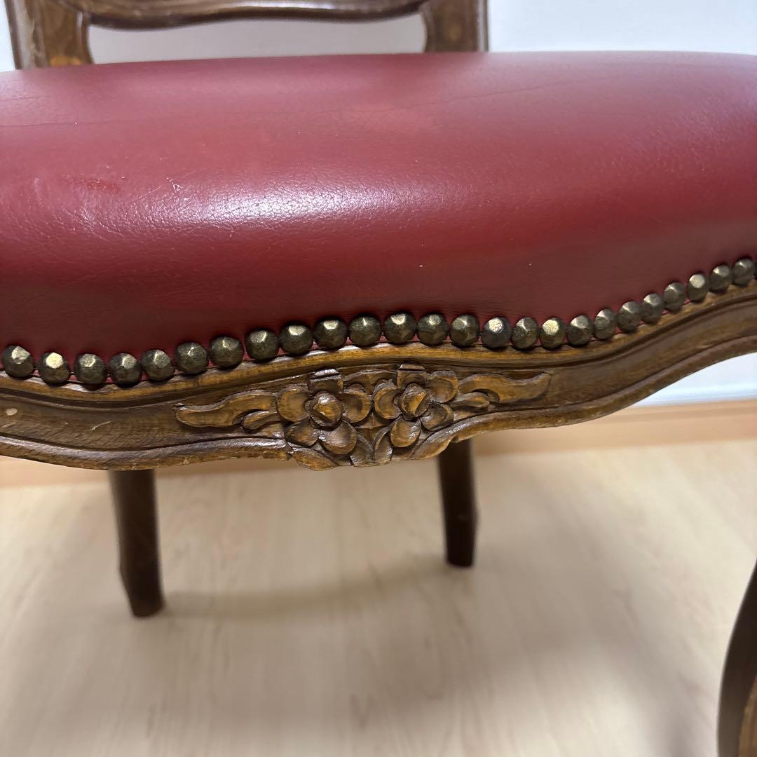 イスヤ商会　ダイニングチェア　イス　ロココ調　猫脚　レザー　レトロ　洋風　アダル