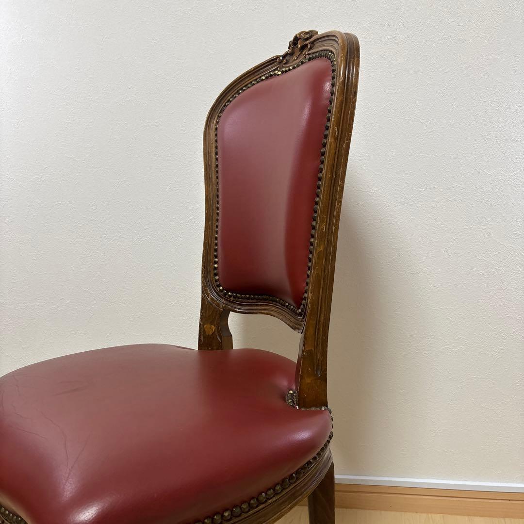 イスヤ商会　ダイニングチェア　イス　ロココ調　猫脚　レザー　レトロ　洋風　アダル