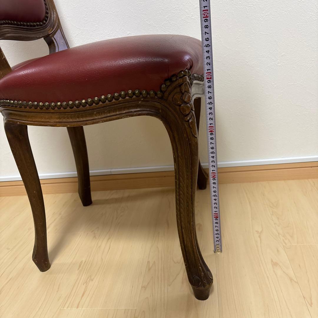 イスヤ商会　ダイニングチェア　イス　ロココ調　猫脚　レザー　レトロ　洋風　アダル