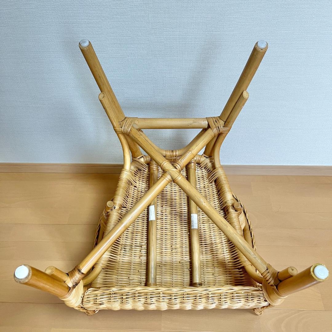 NITORI（ニトリ）ラタンチェア／ナチュラル 北欧風 アームチェア 籐家具