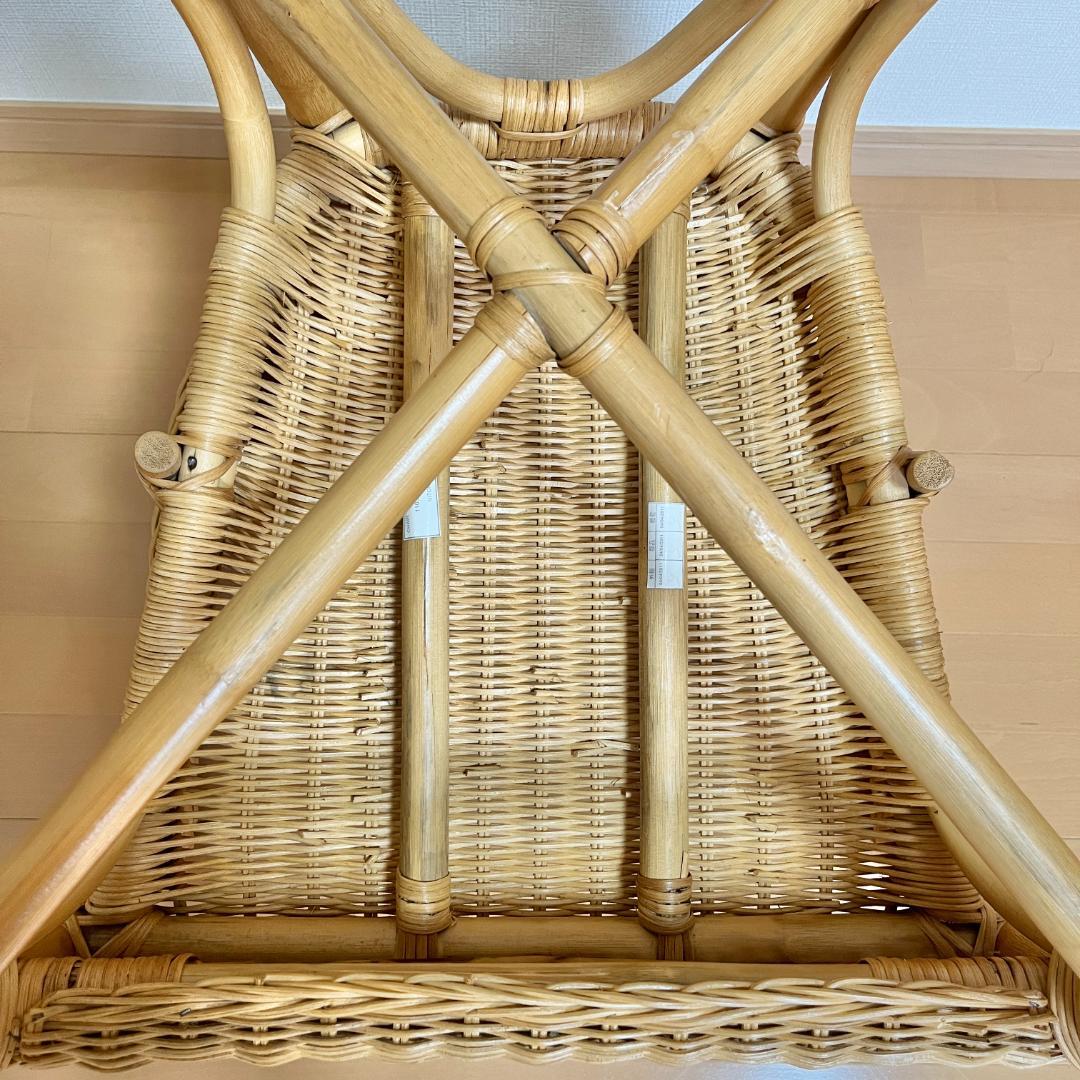 NITORI（ニトリ）ラタンチェア／ナチュラル 北欧風 アームチェア 籐家具