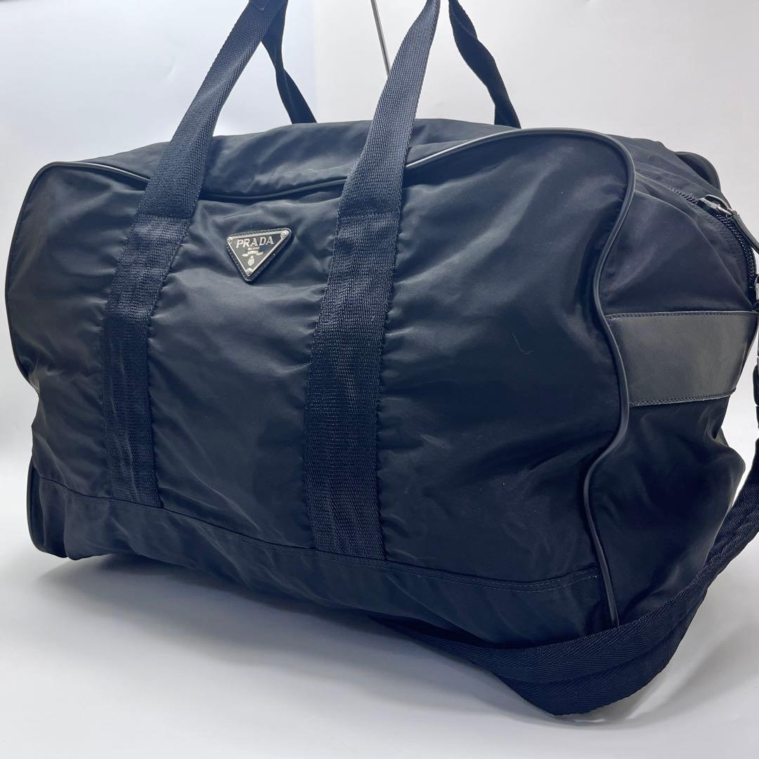PRADA プラダ 三角ロゴ 2way ボストンバッグ ナイロン ブラック