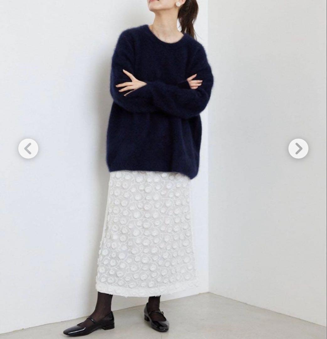 【新品タグ付き】IENA fluffyファー プルオーバーふわふわネイビーF