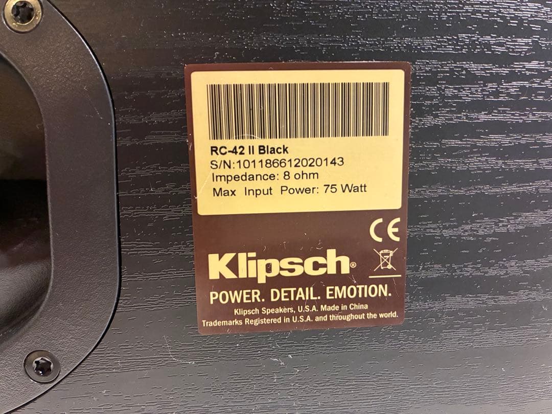 【希少・美品】Klipsch Reference RC-42 II Black