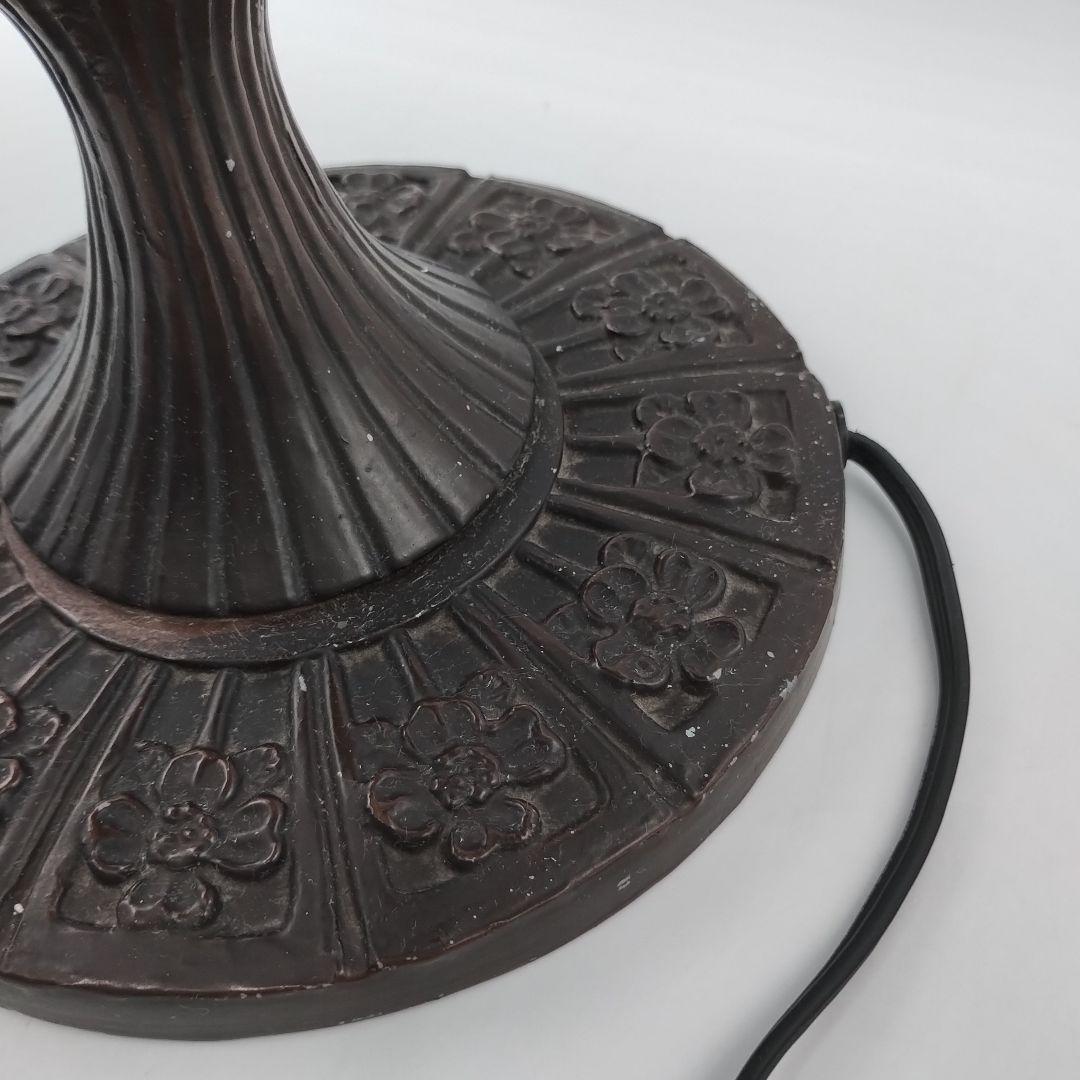 c【 美品 】高さ58㎝ ティファニー 鳥 花柄 大型ガラスシェードランプ