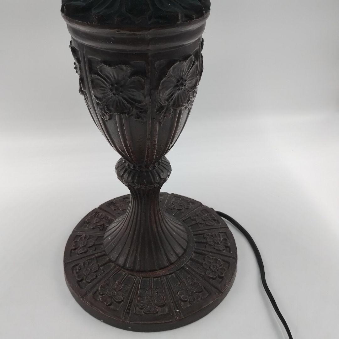 c【 美品 】高さ58㎝ ティファニー 鳥 花柄 大型ガラスシェードランプ