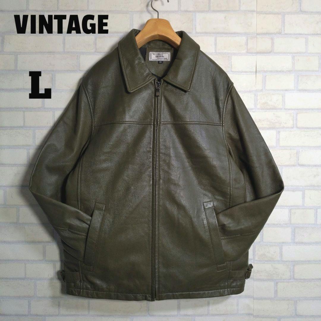 リアルレザー★レアカラー 羊革 シングル ライダースジャケット 革ジャン L程度