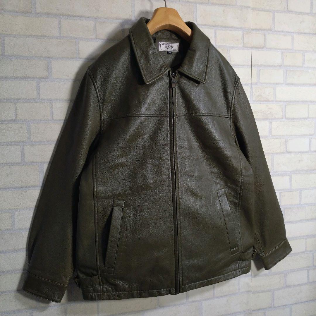 リアルレザー★レアカラー 羊革 シングル ライダースジャケット 革ジャン L程度