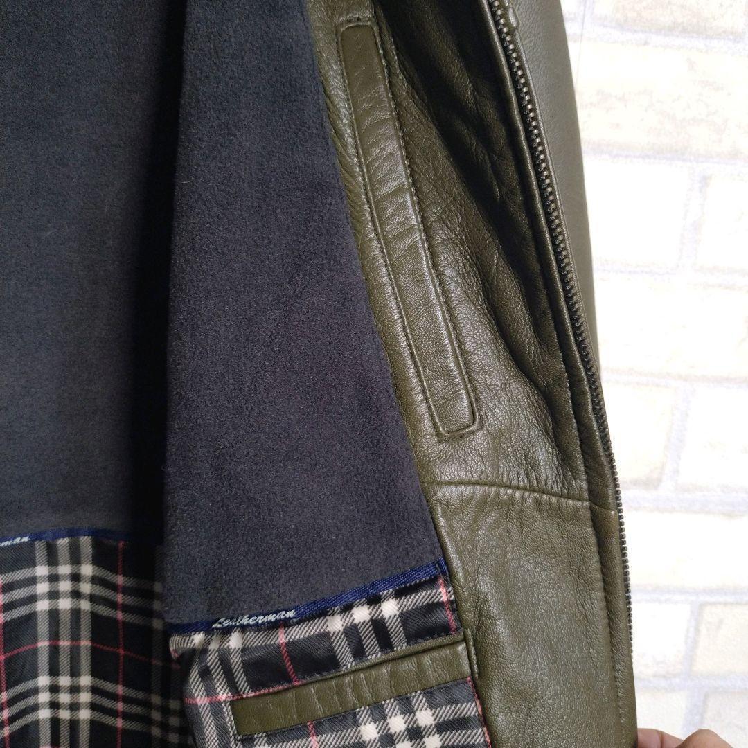 リアルレザー★レアカラー 羊革 シングル ライダースジャケット 革ジャン L程度