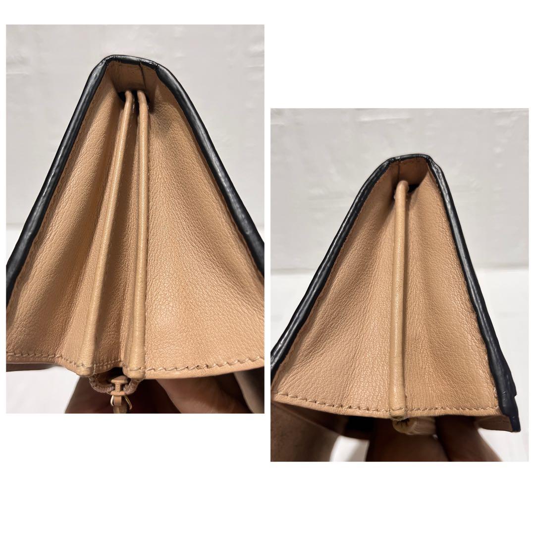 美品✨GUCCI レアカラー　マイクロシマ　GG柄 メタリックカーキ　エナメル