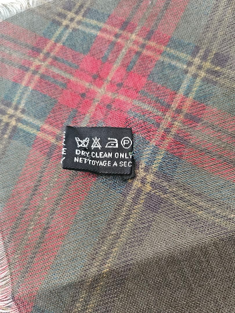 CHANEL シャネル　タータンチェック　柄　シルク52%カシミヤ48%