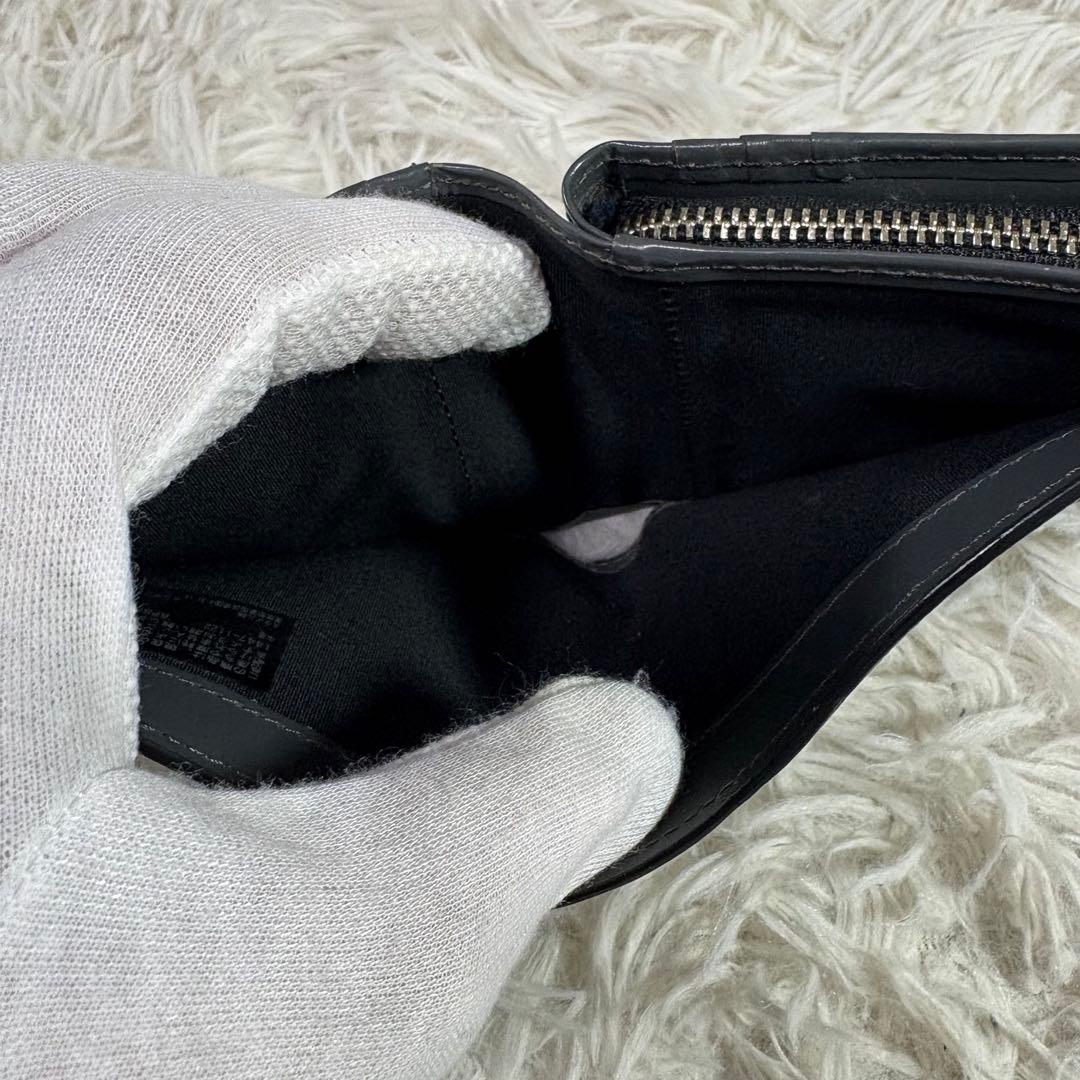 【未使用級】ポールスミス 財布 二つ折り L字ファスナー 本革 マルチストライプ