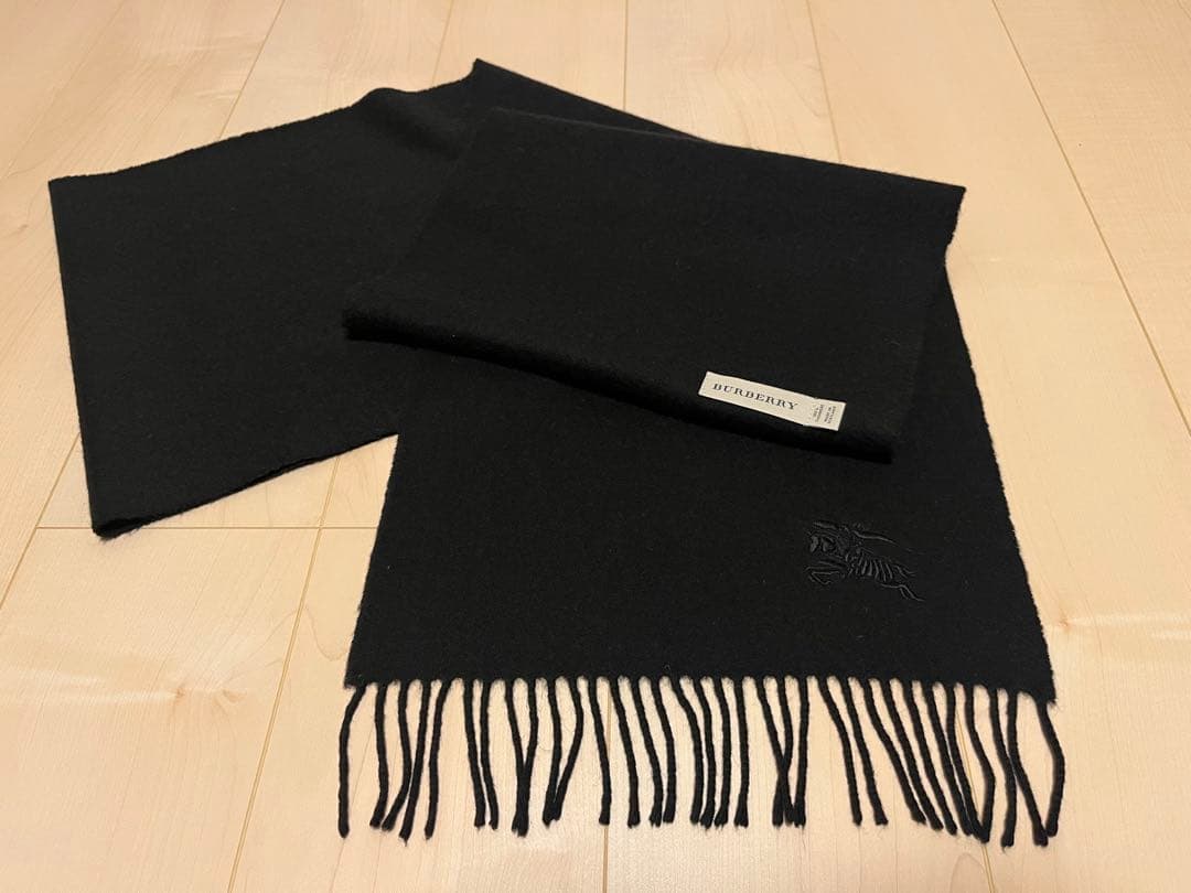 BURBERRY　バーバリー　マフラー　カシミア100％　ブラック