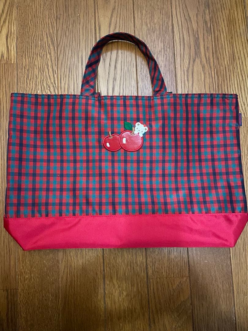 [美品]familiarレッスンバッグ 廃盤 赤チェック　早い者勝ち！