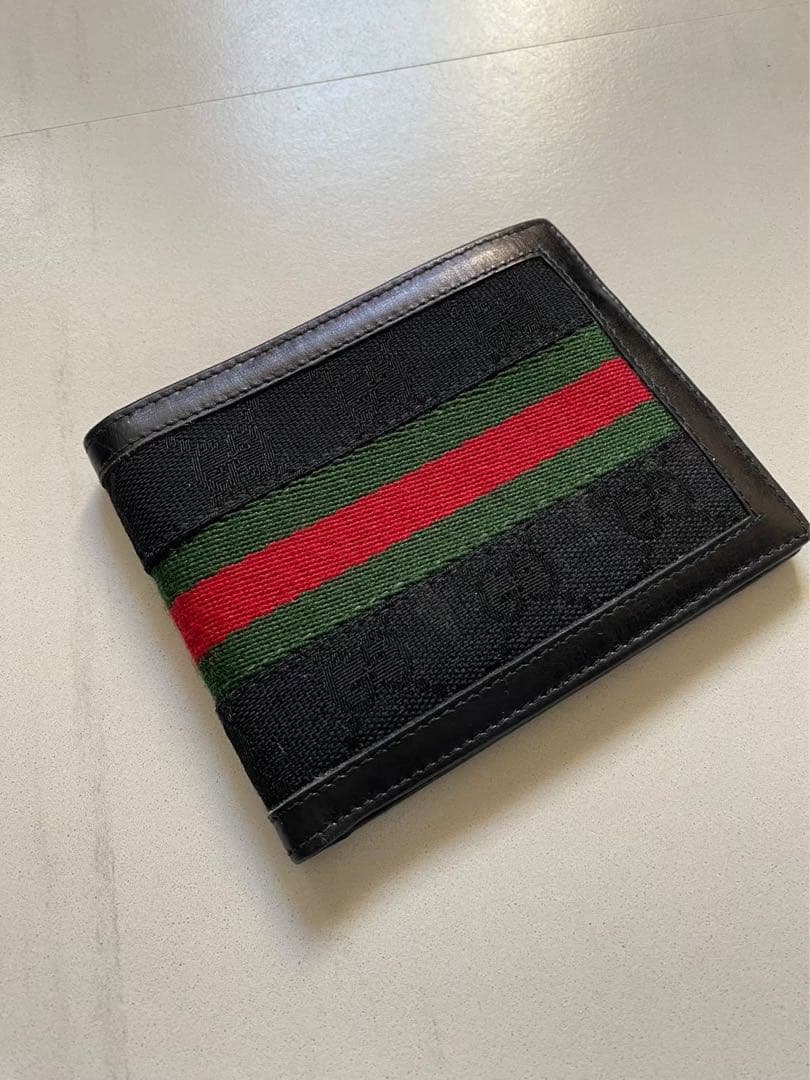 Gucci◆グッチ◆Old Gucci シェリーライン　二つ折り財布