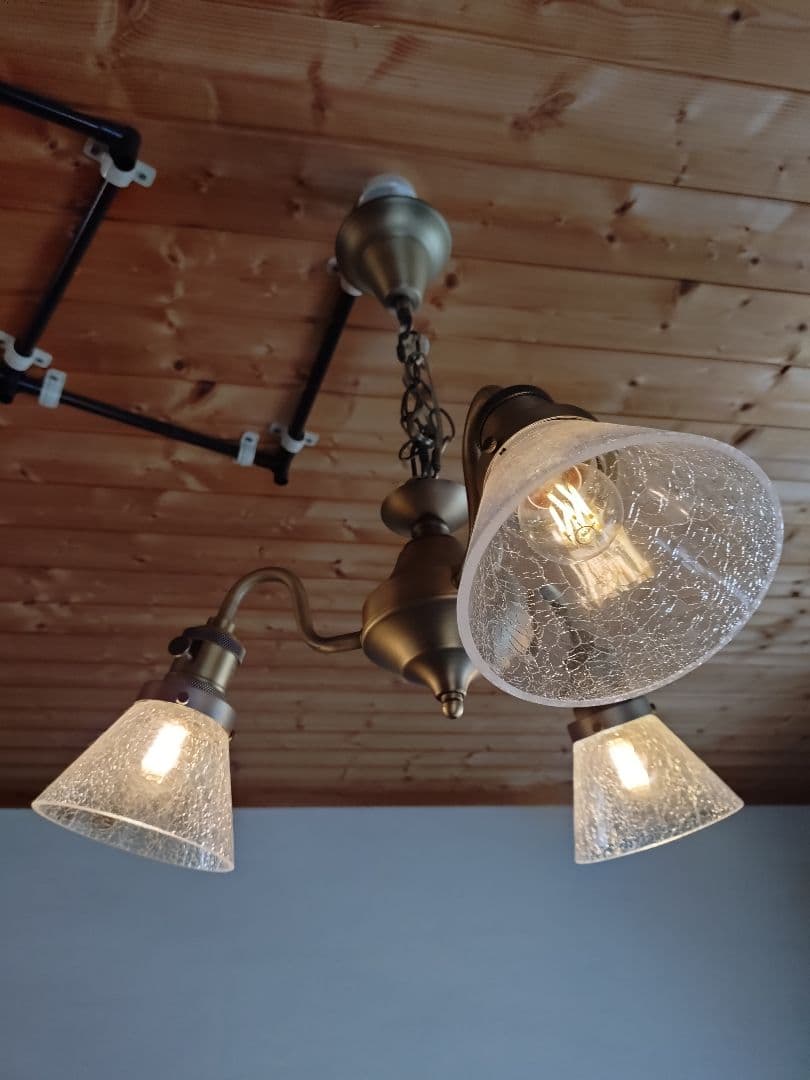 希少 真鍮 アンティークガラス リビングライト