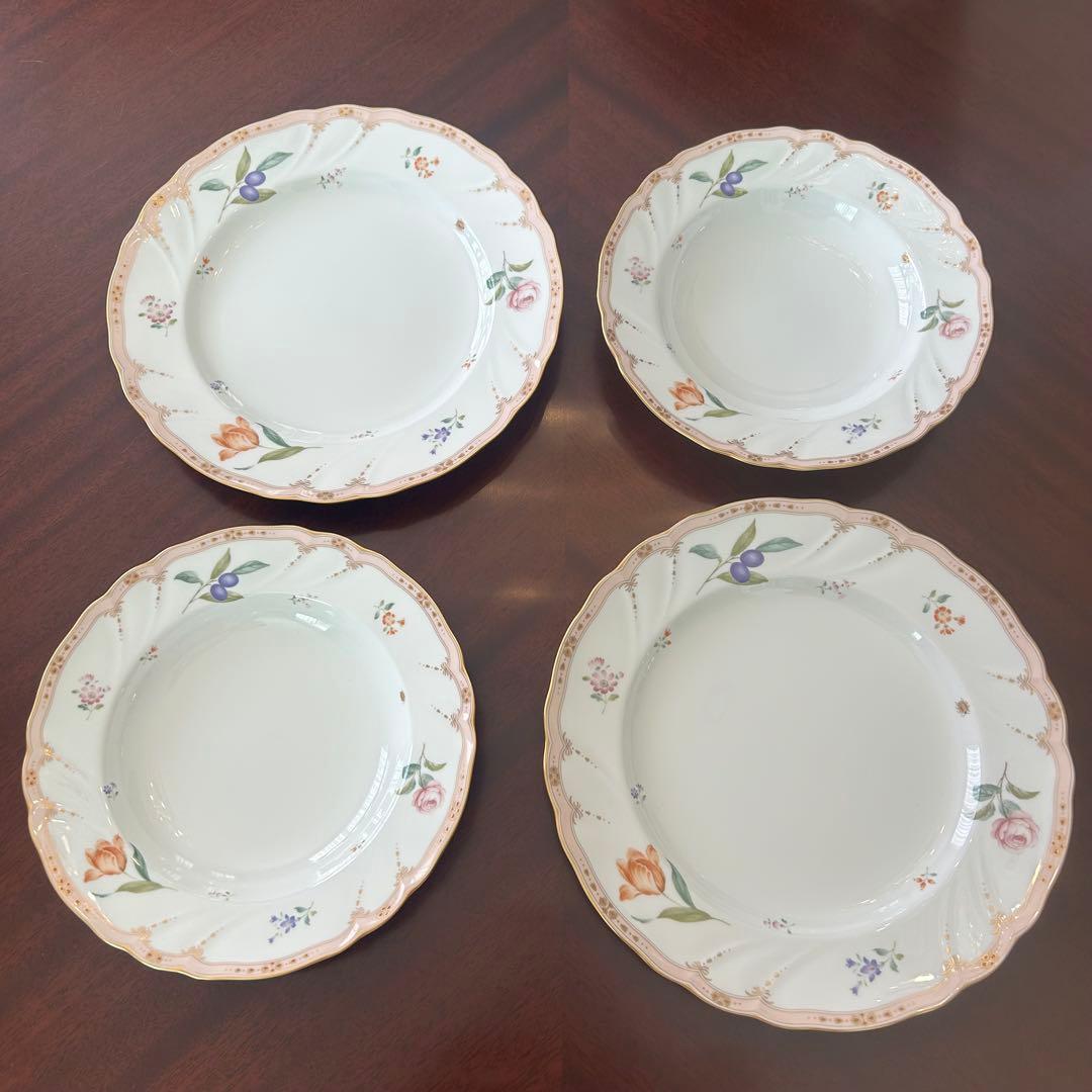 美品！ノリタケ メゾンフルール ディナー&スーププレート4枚セット