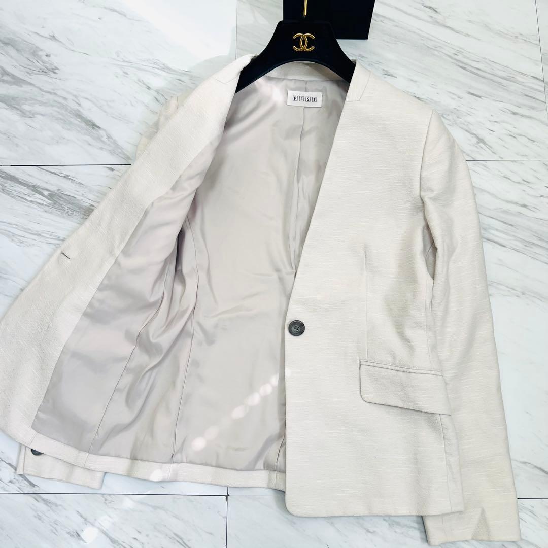 極美品 近年モデル プラステ パンツスーツ セットアップ カラーレス M