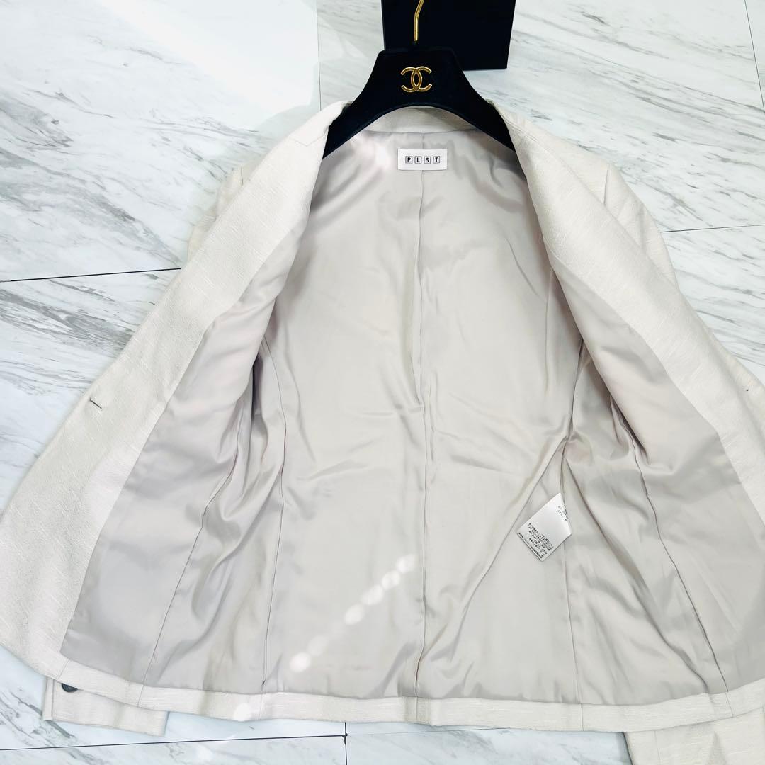 極美品 近年モデル プラステ パンツスーツ セットアップ カラーレス M