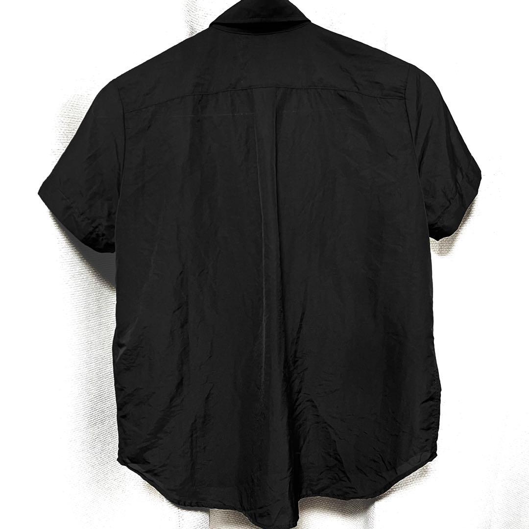 【極美品】コムデギャルソン　トリコ　ナイロンフリルシャツ 半袖　黒