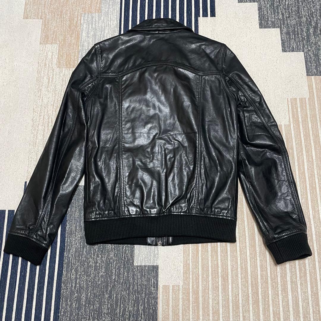 美品　ヴィンテージ 本革レザージャケット バッファロー革 ブラック S