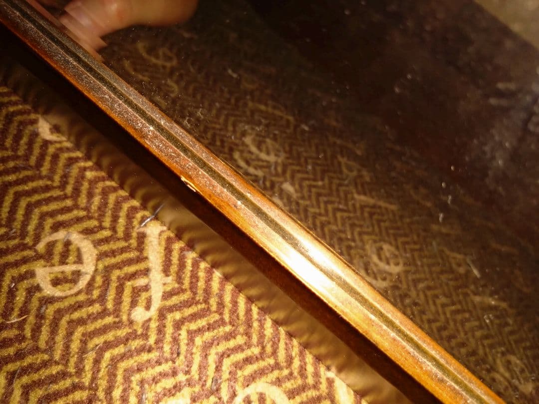 まるアンティークダークブラウン姿見　鏡