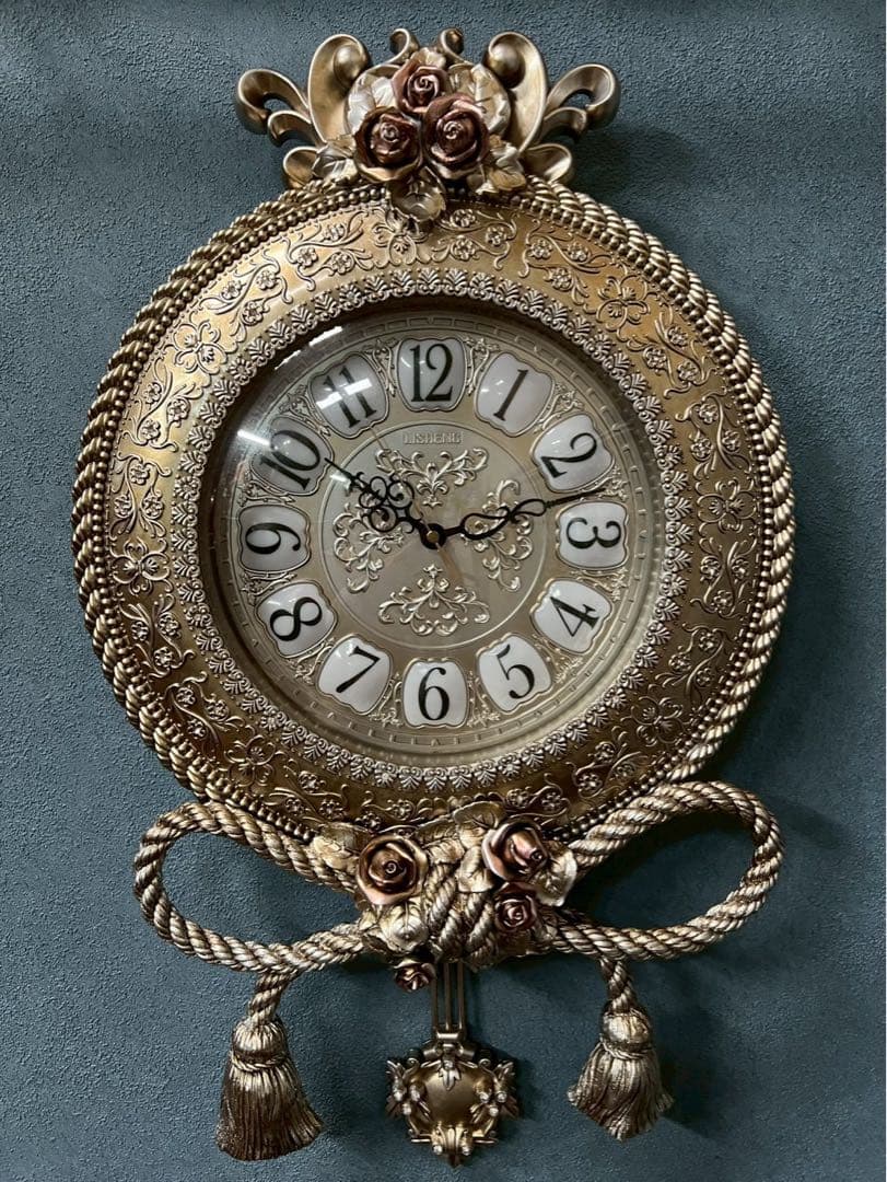 ヨーロピアン 掛時計 インテリア アンティーク ビンテージ リボン