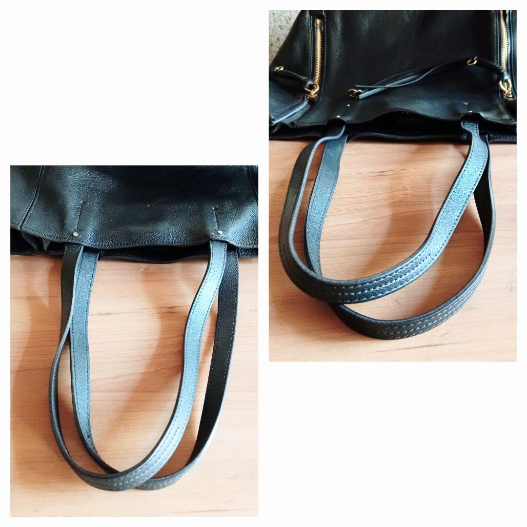 良品 クロエ レザー Milo マイロ トート ハンド ショルダーバッグ 鞄 黒