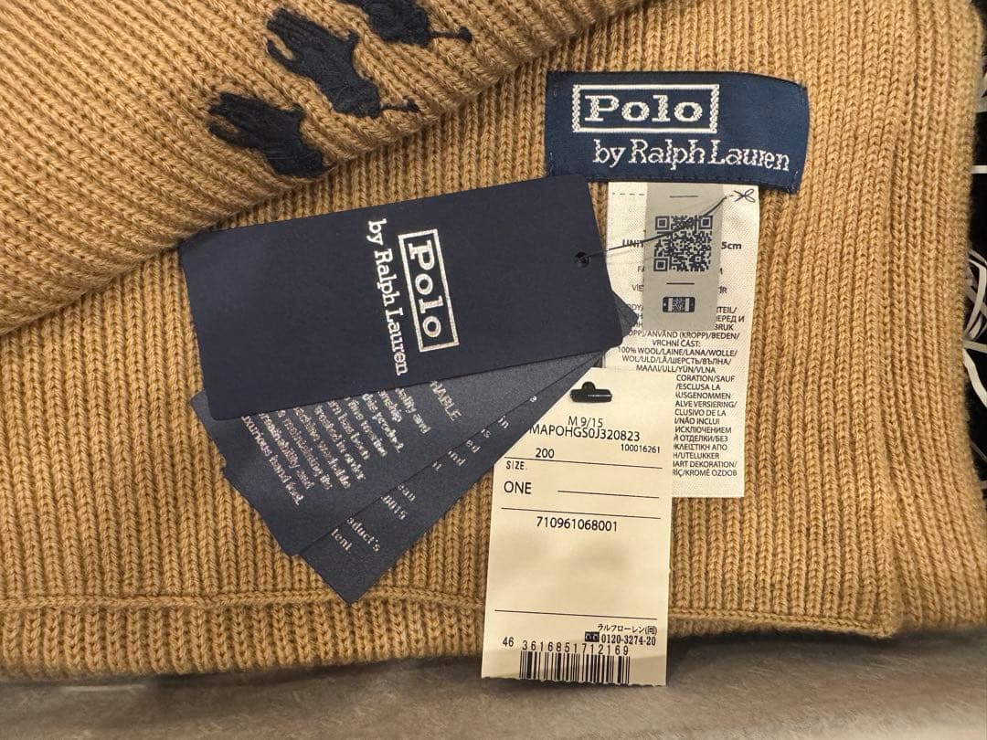 新品⭐︎未使用⭐︎トリプルポニー　Ralph Lauren ベージュ マフラー