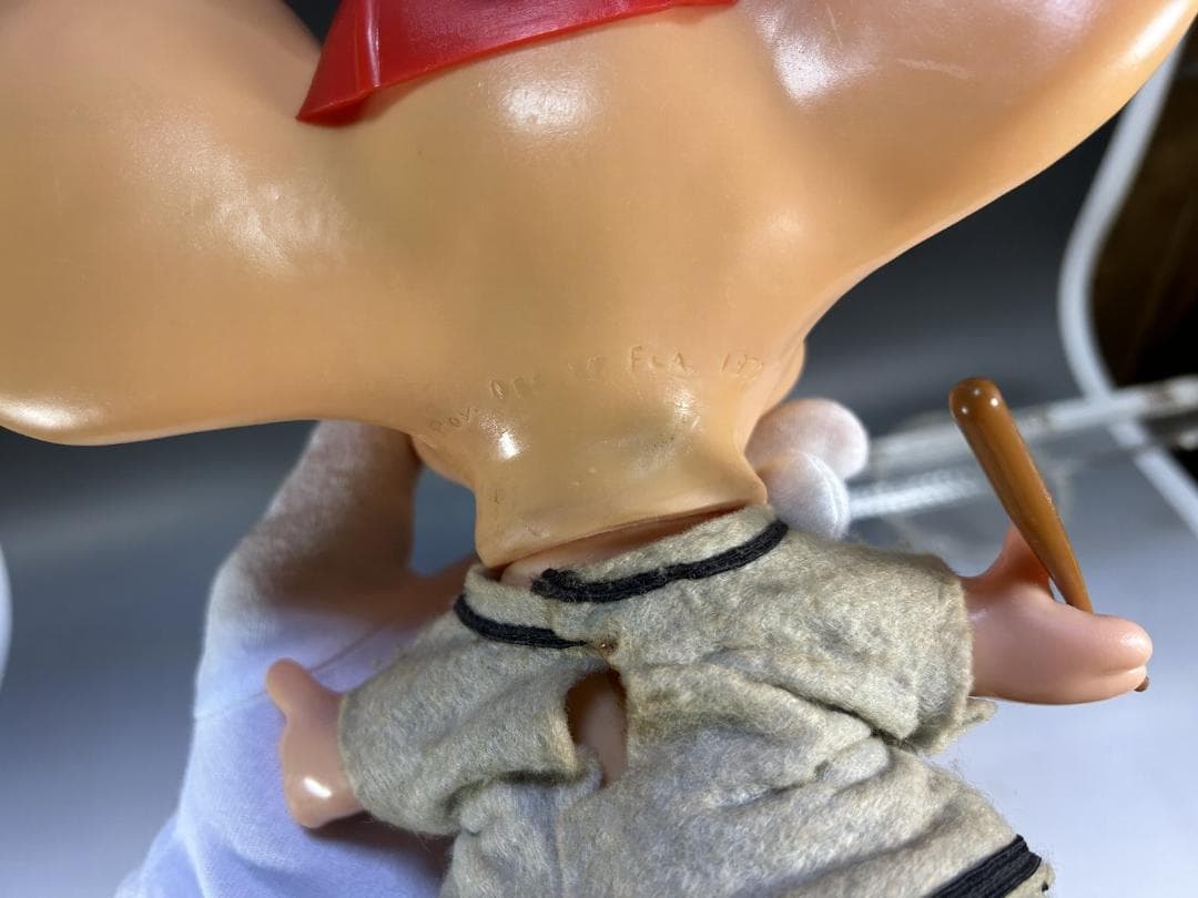 ７０年代　トッポジージョ 野球　ソフビ　貯金箱　指人形　ビンテージ　フィギュア