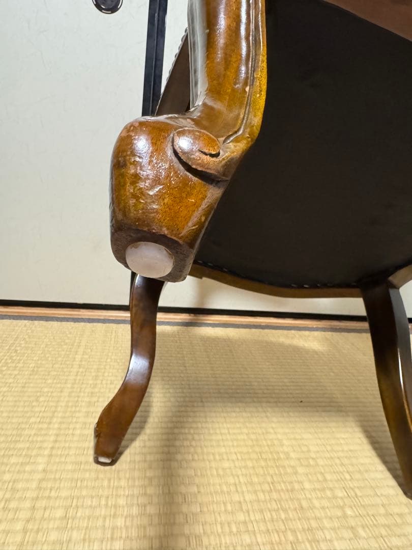 肘掛け アームチェア ゴブラン織 花柄 バラ ロココ調 猫脚 ヴィンテージ