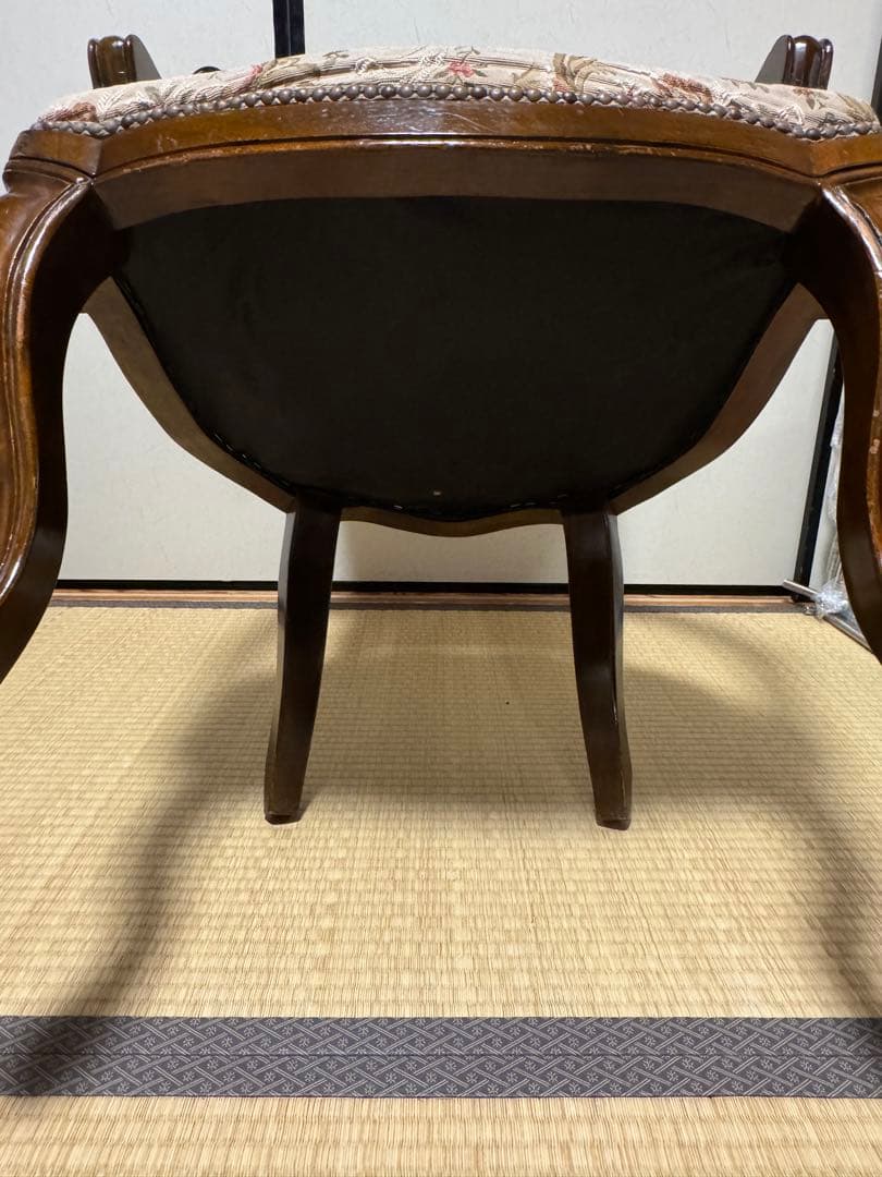 肘掛け アームチェア ゴブラン織 花柄 バラ ロココ調 猫脚 ヴィンテージ