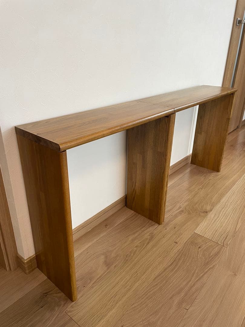 KAWAUSO様　オーダーオープンシェルフ　オーク　無垢材　ダークオーク　ベンチ