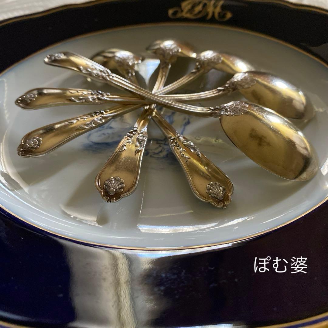 【フランス／アイスクリームスプーン】カルディヤック等 純銀スプーン ２本