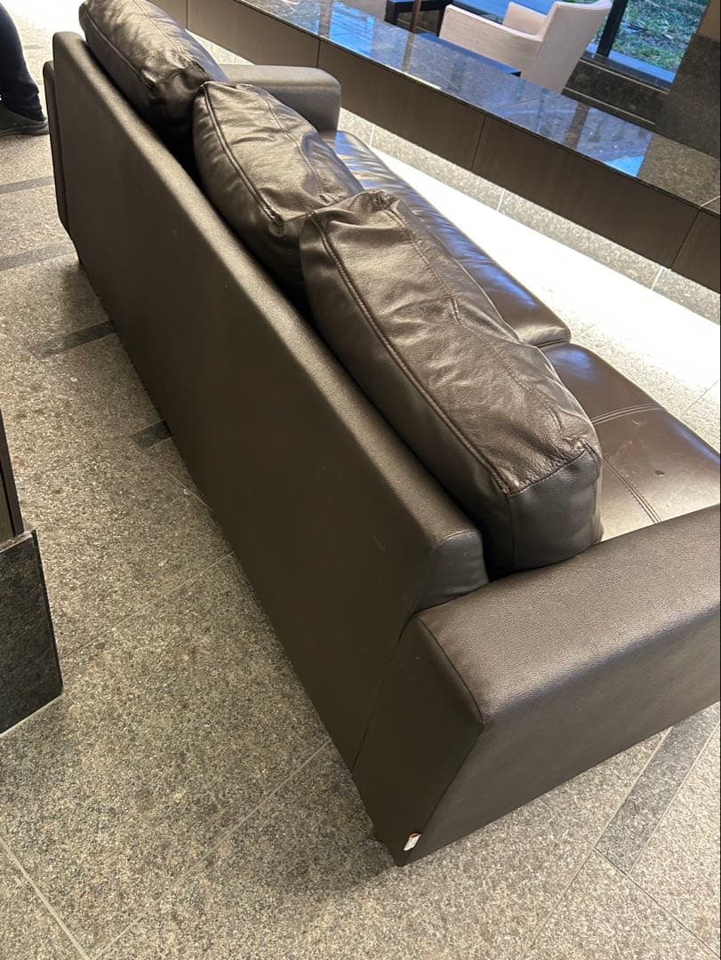 ルラックス　3人がけ　レザーソファ　オットマン　セット　LELAX 革張りソファ