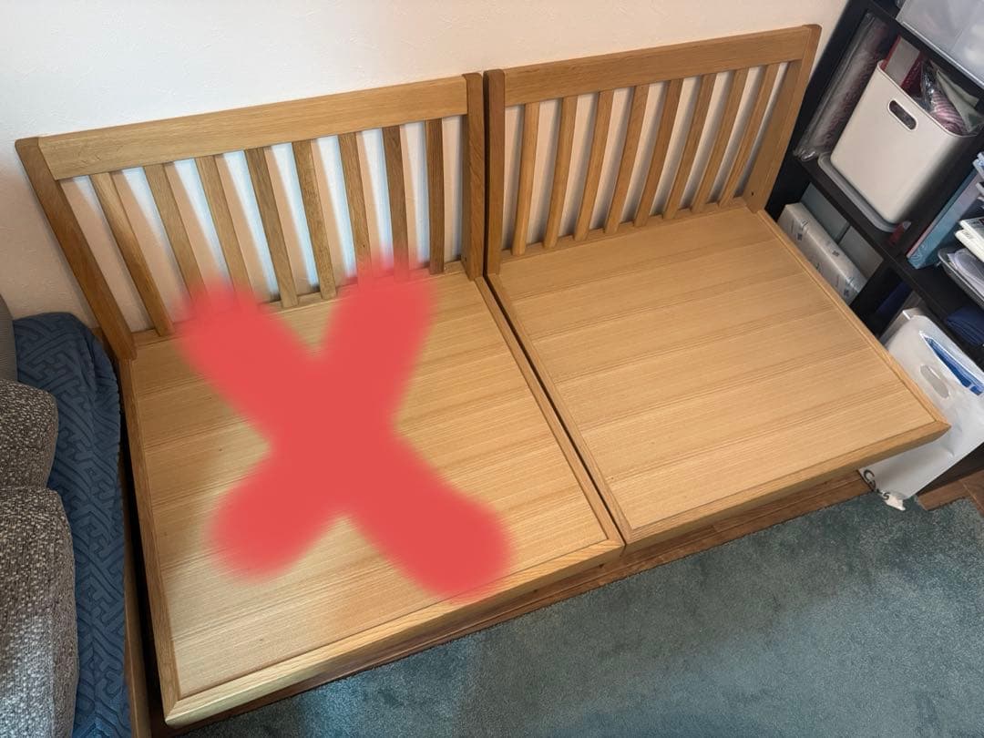 カリモク　一人掛け椅子　1脚　折れ脚機能