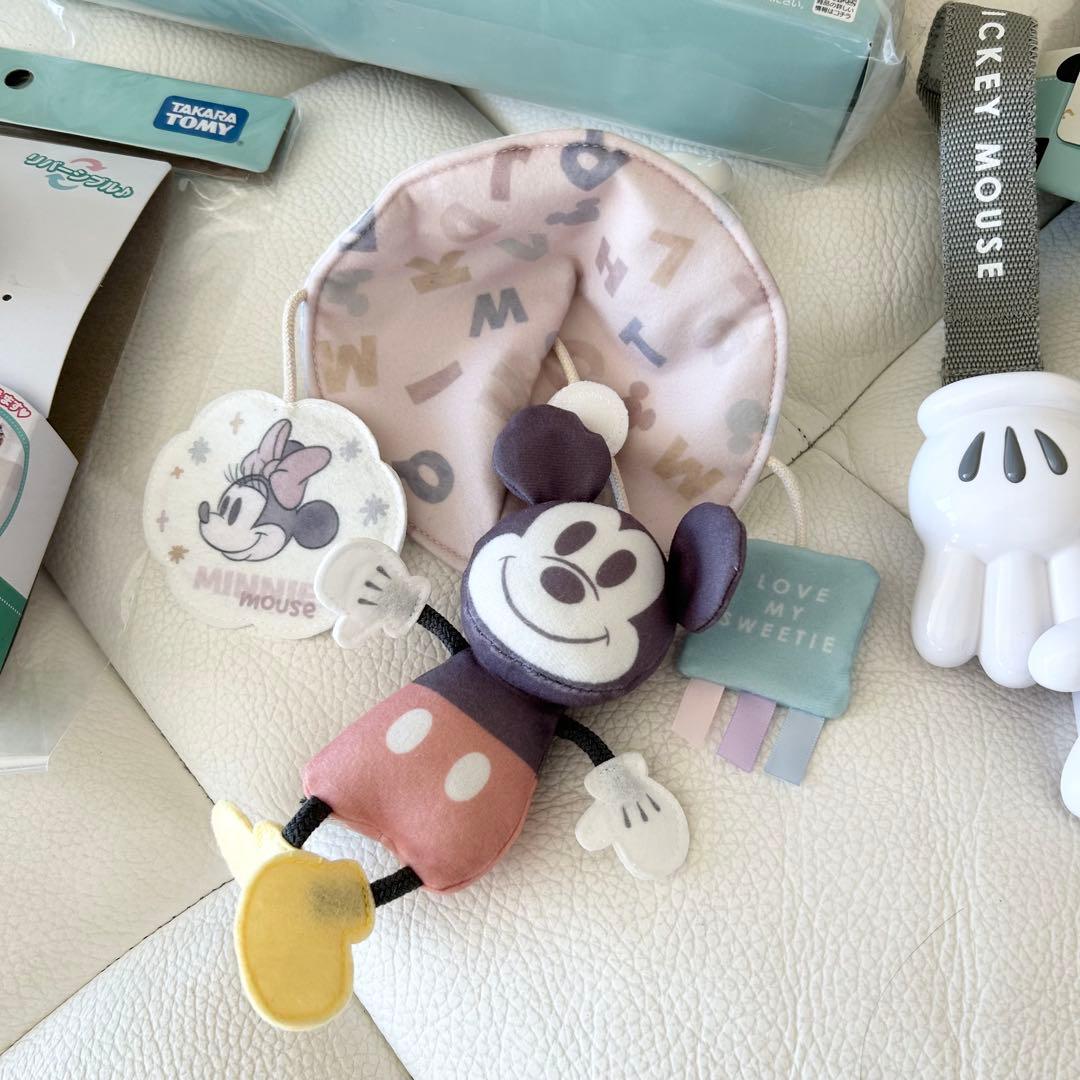 ミッキーマウス ひんやりベビーカーシート　タカラトミー クリップ メリー