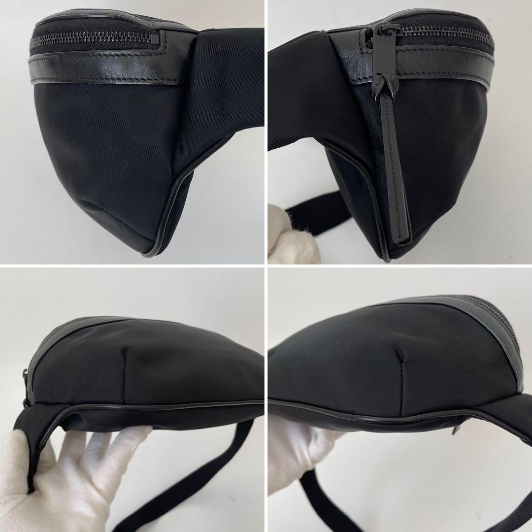 【未使用級】サンローラン ベルトバッグ ボディバッグ ナイロン ロゴプリント 黒